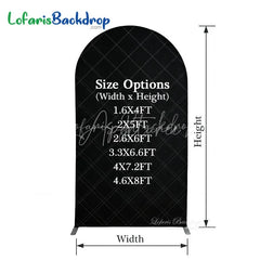 Aperturee Black Spandex Fit Round Top Backdrop Wedding Arch Cover