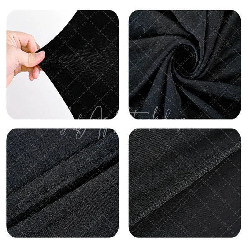 Aperturee Black Spandex Fit Round Top Backdrop Wedding Arch Cover