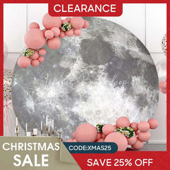 Lofaris (Ship In 24HR) Bright Moon Surface Craters Circle Birthday Backdrop