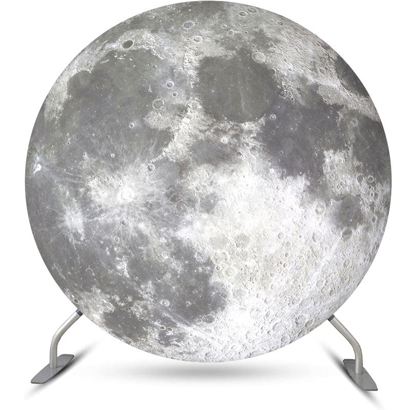 Lofaris (Ship In 24HR) Bright Moon Surface Craters Circle Birthday Backdrop