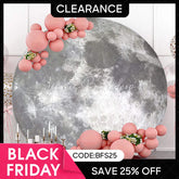 Lofaris (Ship In 24HR) Bright Moon Surface Craters Circle Birthday Backdrop