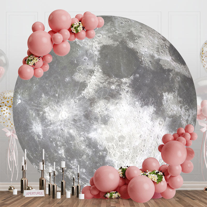 Lofaris (Ship In 24HR) Bright Moon Surface Craters Circle Birthday Backdrop