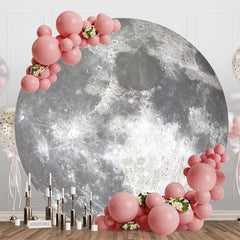 Lofaris (Ship In 24HR) Bright Moon Surface Craters Circle Birthday Backdrop