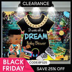 (Ship In 24HR) Hip Hop Graffiti Wall A Dream Baby Shower Backdrop