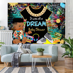 Lofaris Hip Hop Graffiti Wall A Dream Baby Shower Backdrop