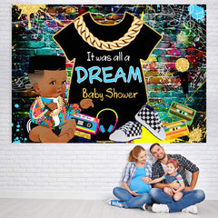 Lofaris Hip Hop Graffiti Wall A Dream Baby Shower Backdrop