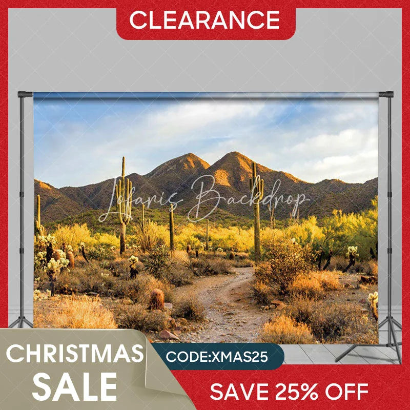 Lofaris (Ship In 24HR) Desert Gobi Cactus Mountain Sky Photography Backdrop