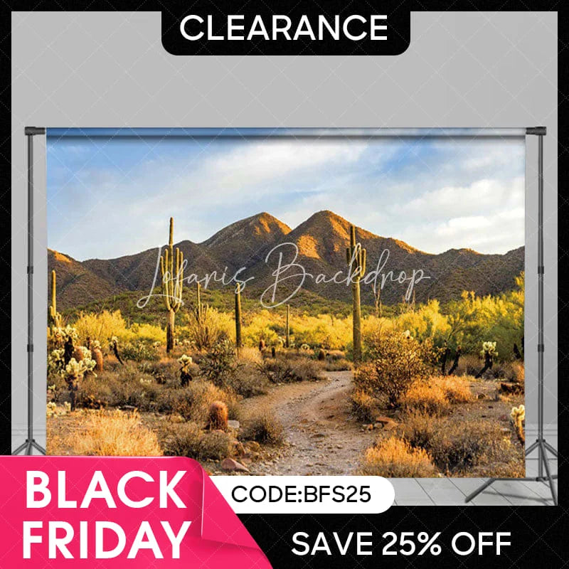 Lofaris (Ship In 24HR) Desert Gobi Cactus Mountain Sky Photography Backdrop