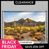 Lofaris (Ship In 24HR) Desert Gobi Cactus Mountain Sky Photography Backdrop