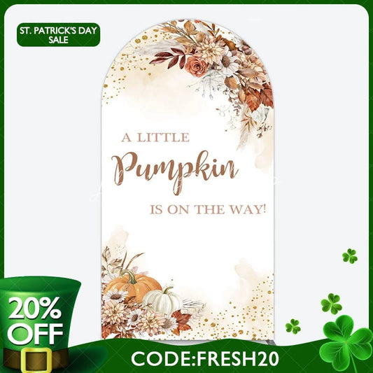 Lofaris (Ship In 24HR) Little Pumpkin Boho Floral Baby Shower Arch Backdrop