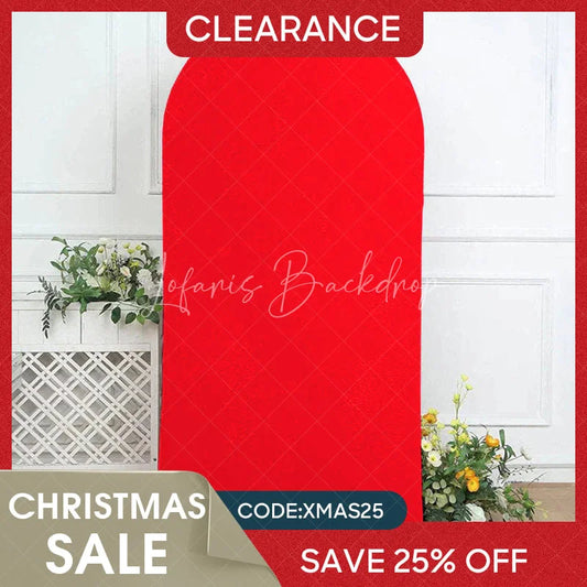 Lofaris (Ship In 24HR) Red Spandex Fit Round Top Backdrop Wedding Arch Cover