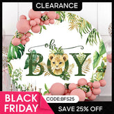 Lofaris (Ship In 24HR) Round Safari Lion Oh Baby Gender Reveal Backdrop