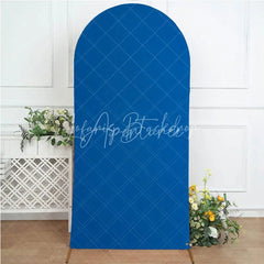 (Ship In 24HR) Royal Blue Spandex Fit Round Top Backdrop Wedding Arch Cover