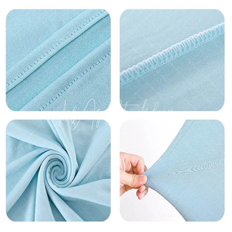 Aperturee Sky Blue Spandex Fit Round Top Backdrop Wedding Arch Cover