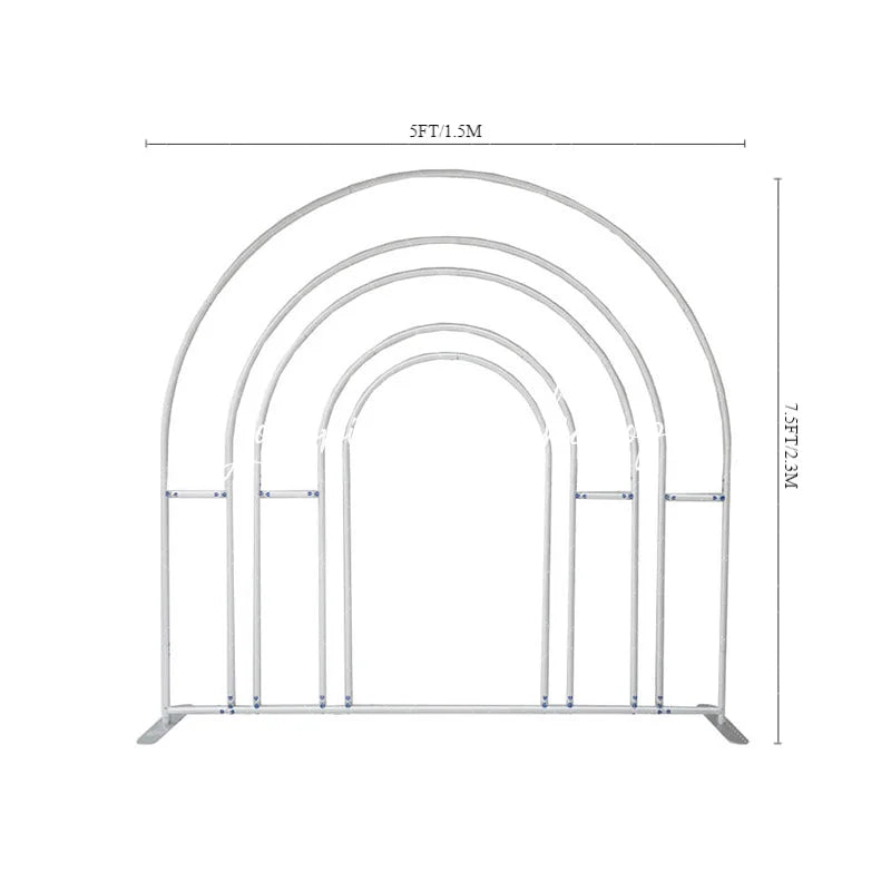 Lofaris Silver 5X7.5FT Hollow Rainbow Arch Backdrop Stand