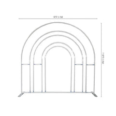Lofaris Silver 5X7.5FT Hollow Rainbow Arch Backdrop Stand