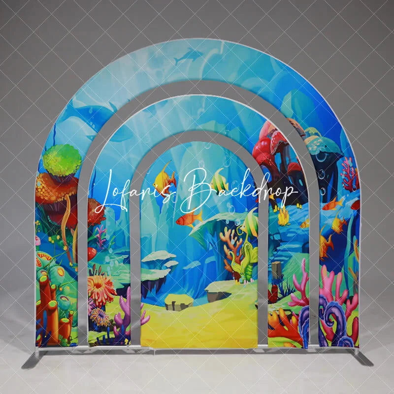 Lofaris Silver 5X7.5FT Hollow Rainbow Arch Backdrop Stand