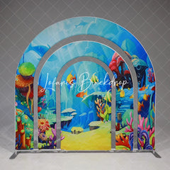 Lofaris Silver 5X7.5FT Hollow Rainbow Arch Backdrop Stand