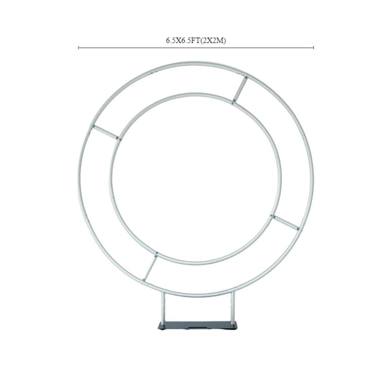 Lofaris Silver 6.5FT Double Layer Round Frame Party Decor