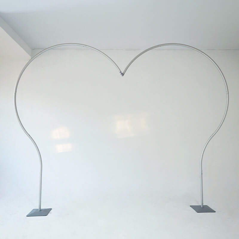 Lofaris Silver 8.5x8.2FT Half Heart Shape Balloon Arch Frame