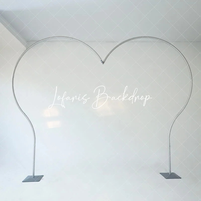 Lofaris Silver 8.5x8.2FT Half Heart Shape Balloon Arch Frame
