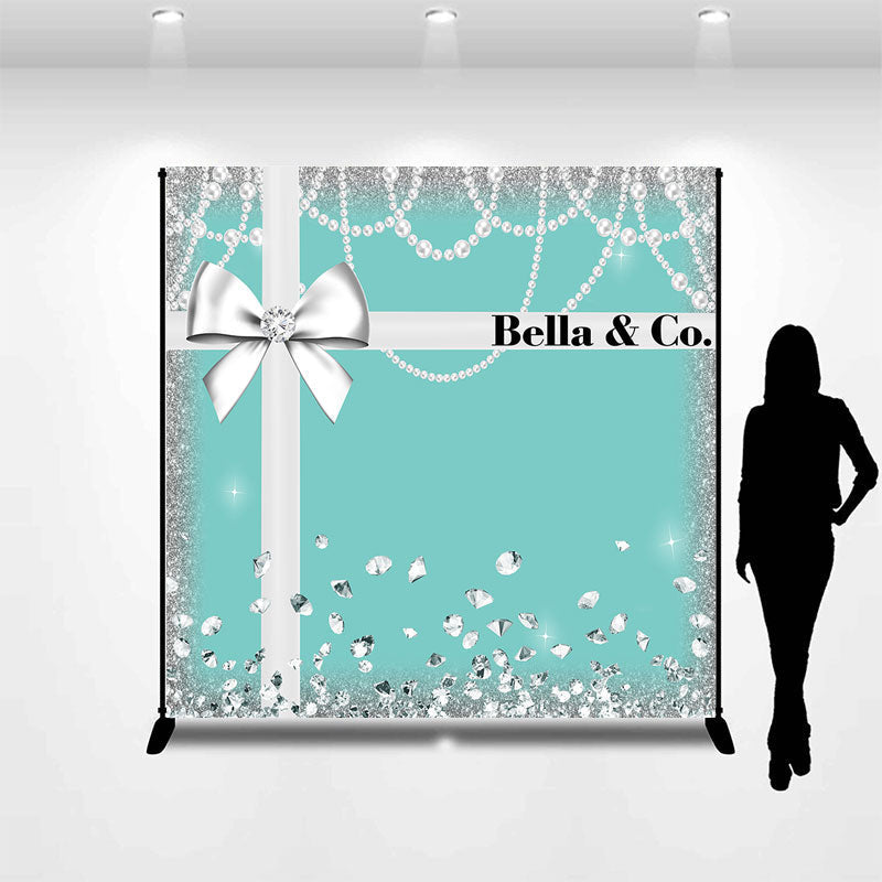 Lofaris Silver Diamond Tiffany Blue Custom Birthday Backdrop