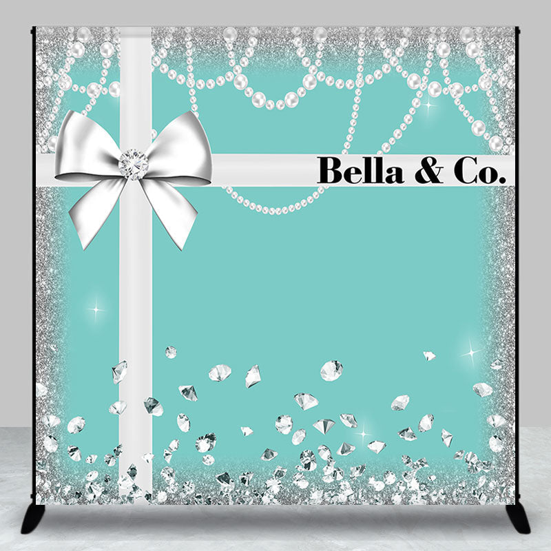 Lofaris Silver Diamond Tiffany Blue Custom Birthday Backdrop