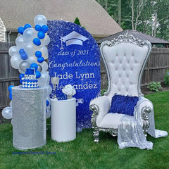 Lofaris Silver Half Moon Arch Backdrop Stand Frame for Wedding