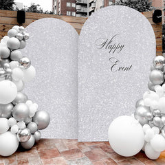 Lofaris Silver Sequin Fitted Arch Backdrop Cover for Wedding Decor