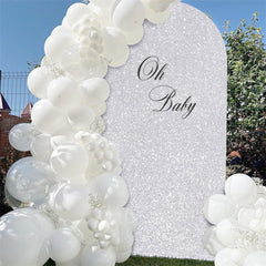 Lofaris Silver Sequin Fitted Arch Backdrop Cover for Wedding Decor