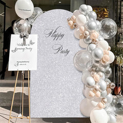Lofaris Silver Sequin Fitted Arch Backdrop Cover for Wedding Decor