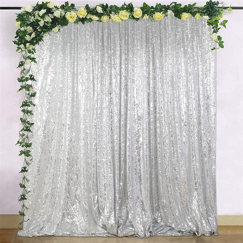 Lofaris Silver Sequin Photography Backdrop for Event Decor
