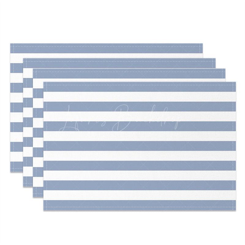 Lofaris Simple Blue White Stripe Dining Set Of 4 Placemats