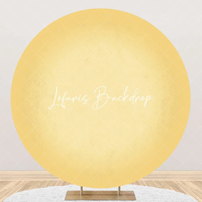 Lofaris Simple Bright Yellow Gradient Round Birthday Backdrop