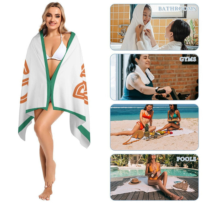 Lofaris Simple Color Custom Name Family Beach Pool Towel