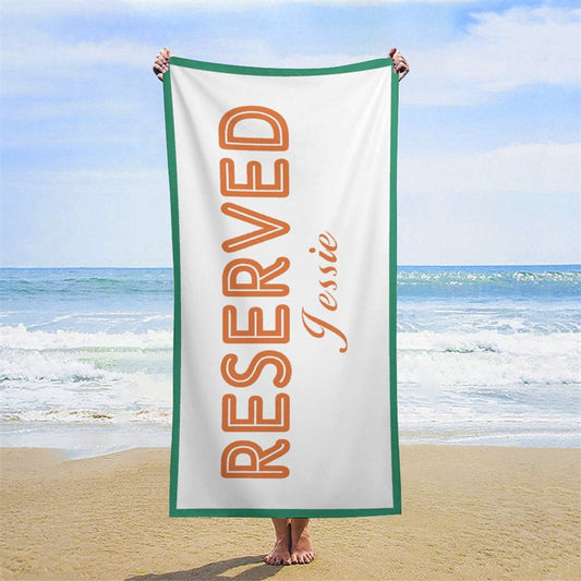 Lofaris Simple Color Custom Name Family Beach Pool Towel