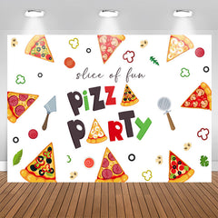 Lofaris Simple Cute Slice Of Fun Backdrop For Pizza Party
