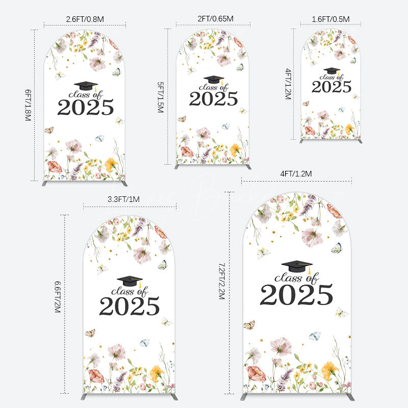 Lofaris Simple Floral Class Of 2025 Graduation Arch Backdrop