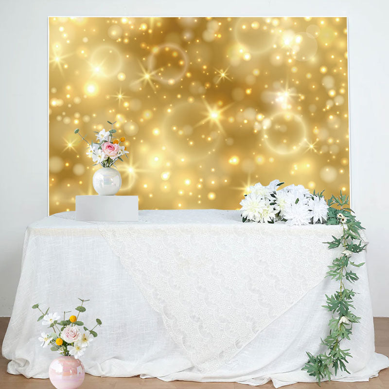 Lofaris Simple Golden Sparkle Bokeh Happy Birthday Backdrop
