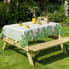 Lofaris Simple Green Leaves Pattern Rectangle Tablecloth