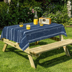 Lofaris Simple Indigo Bamboo Rectangle Tablecloth For Decor
