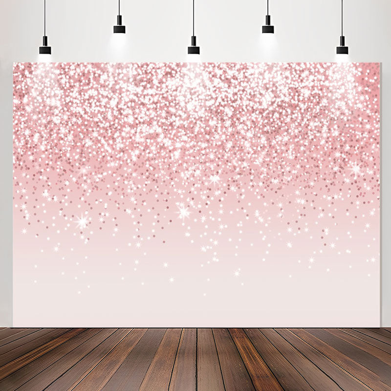 Lofaris Simple Pink Glitter Bokeh Birthday Backdrop For Girl