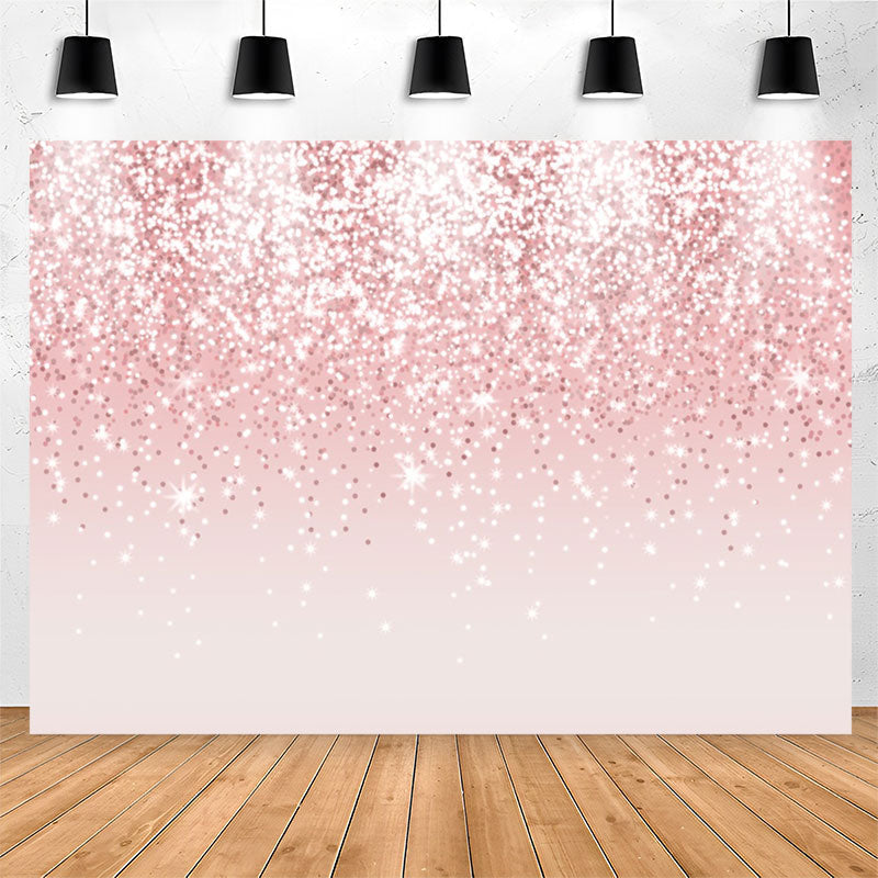 Lofaris Simple Pink Glitter Bokeh Birthday Backdrop For Girl