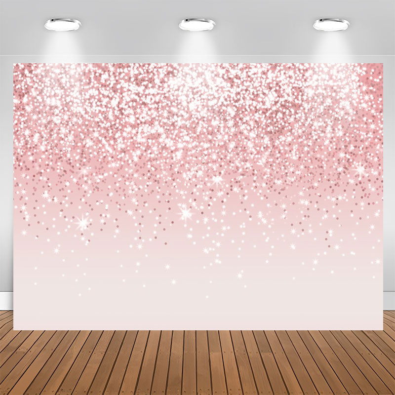 Lofaris Simple Pink Glitter Bokeh Birthday Backdrop For Girl