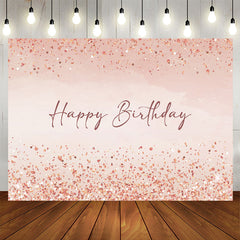 Lofaris Simple Pink Glitter Happy Birthday Backdrop For Girl