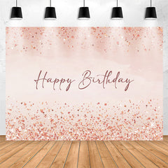 Lofaris Simple Pink Glitter Happy Birthday Backdrop For Girl