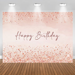 Lofaris Simple Pink Glitter Happy Birthday Backdrop For Girl