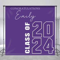 Lofaris Simple Purple Class Of 2024 Custom Grad Backdrop