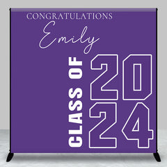 Lofaris Simple Purple Class Of 2024 Custom Grad Backdrop