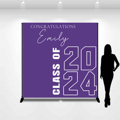 Lofaris Simple Purple Class Of 2024 Custom Grad Backdrop